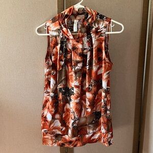 FINAL MARKDOWN PerSeption Concept Floral Cowl Neck Blouse - medium
